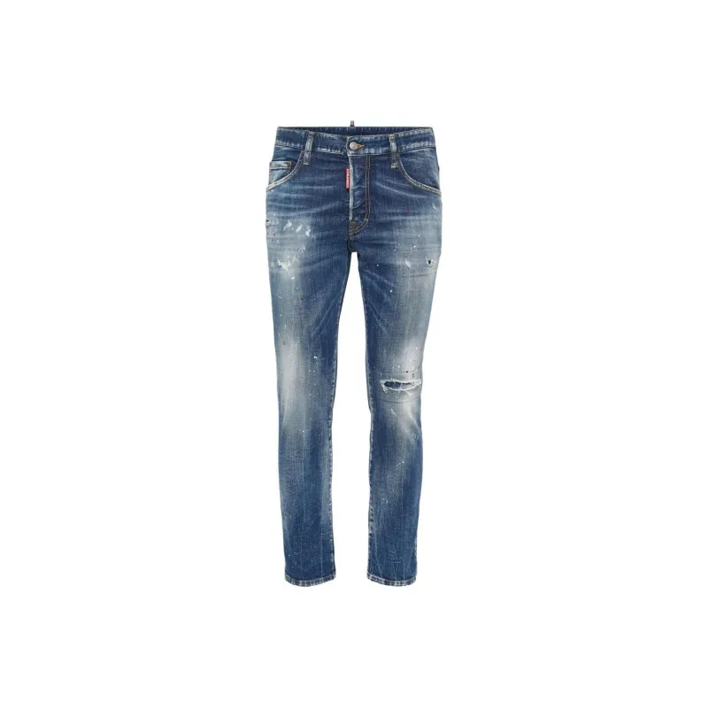 DSQUARED 2 Medium Corduroy Patches Washed Skater Jeans-0
