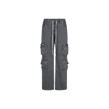Merge Lab. Cargo Pants Unisex Washed Black Gray