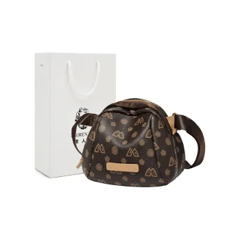 Old Man's Head Synthetic Leather Shoulder Bag, Crossbody Bag Women's Coffee