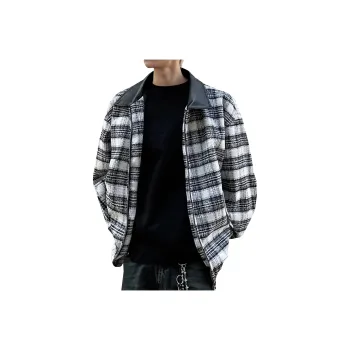NOAHGIGI Jackets Coats Unisex Blue White Plaid