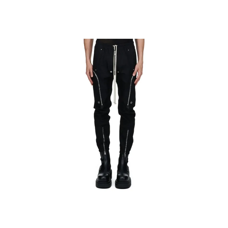 RICK OWENS Bauhaus Zip Detailed Drawstring Cargo Pants-0