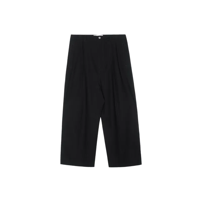LOEWE Single Pleat Loose Fit Wide Leg Wool Trousers-0