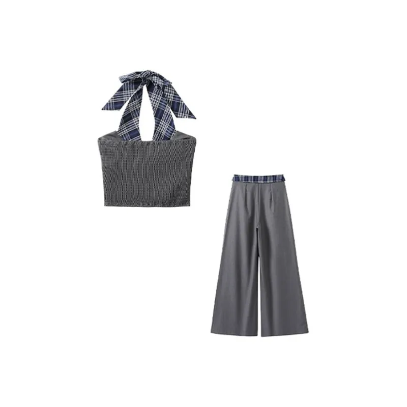 PLANE DRIFT Casual Suit Women's Gray Two Piece Set-1