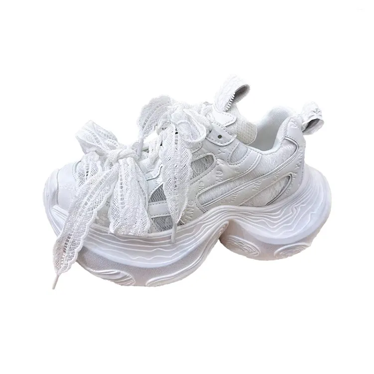 WJA Chunky Sneakers Women's Mid Top White/Gray-0