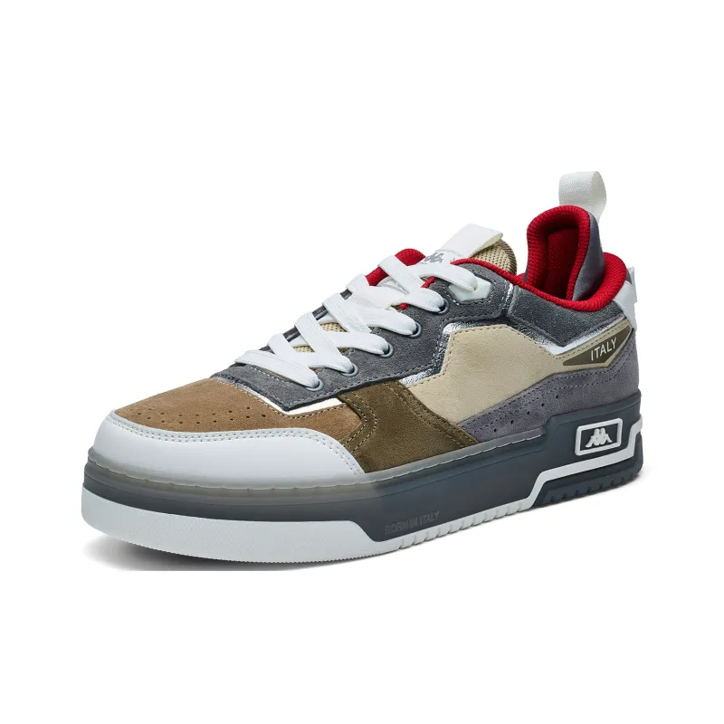 Kappa Back to Back Anti Slip Wear Resistant Low Top Skateboard Shoes Men's Gray Khaki-2