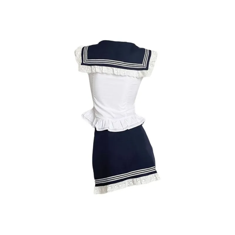 GLEE DIARY Skirt Set Women's Sweetheart Stripes Two Piece Set-1