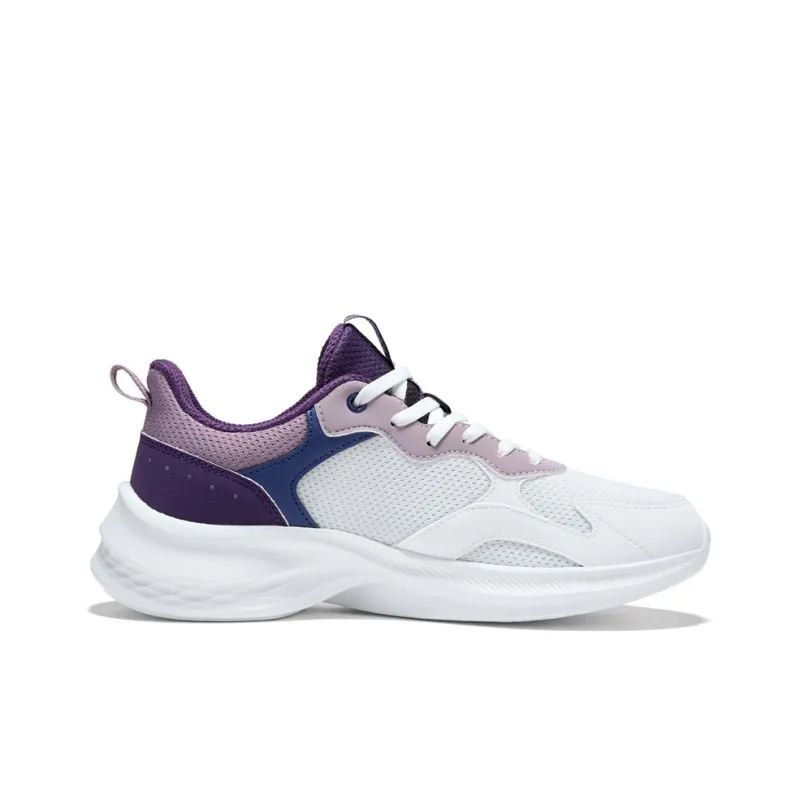 361° Cushioning, Breathable, Supportive Low Top Casual Running Shoes Women's Feather White Lilac Gray Purple-1