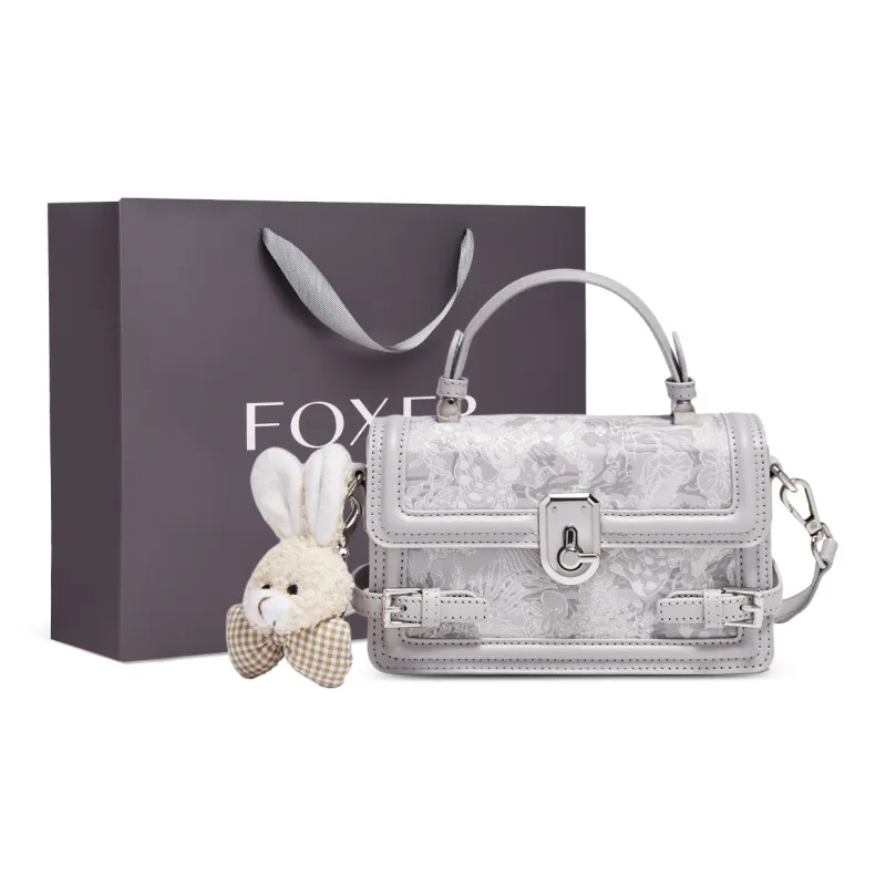 FOXER Synthetic Leather Versatile Commute Crossbody Bag Regular Women's Gray-0