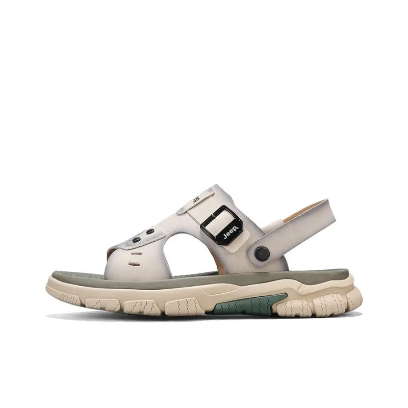 Jeep Beach Sandals Men Dark Brown/Light Gray-12