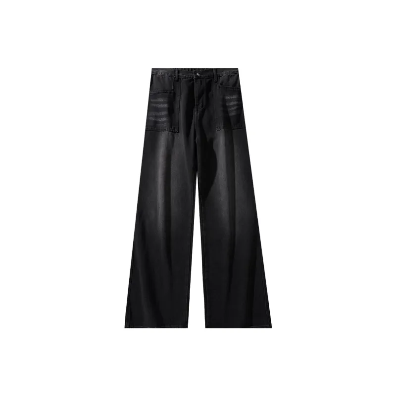 Menglaini Jeans Unisex Black Gray-0