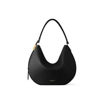 LOUIS VUITTON Low Key Cow Leather Shoulder Bag Medium Size Women's Black