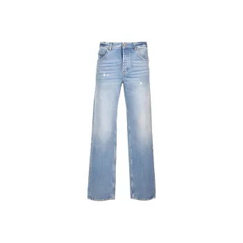 SAINT LAURENT Button Detailed Straight Leg Jeans