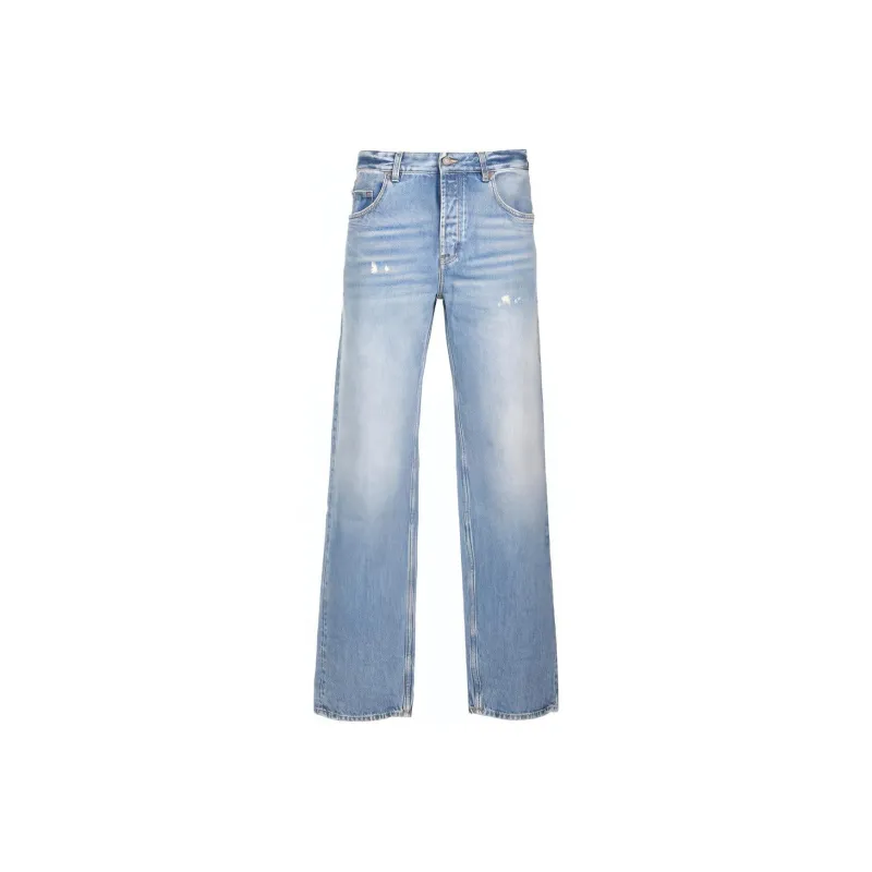 SAINT LAURENT Button Detailed Straight Leg Jeans-0