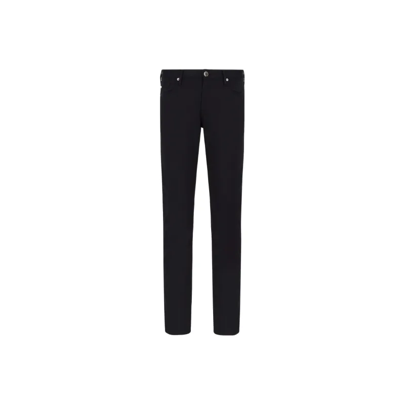 EMPORIO ARMANI Logo Plaque Stretched Denim Jeans-0