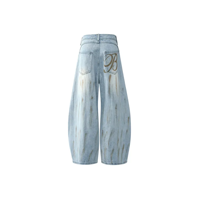 Yiwen Jeans Unisex Dirty Blue-2
