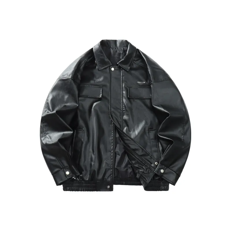 Tre Club Leather Jacket Unisex Black-0