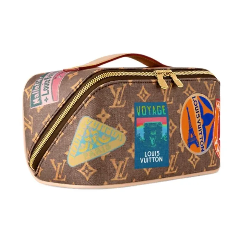 LOUIS VUITTON Monogram Coated Canvas Toiletry Bag Unisex Brown-1