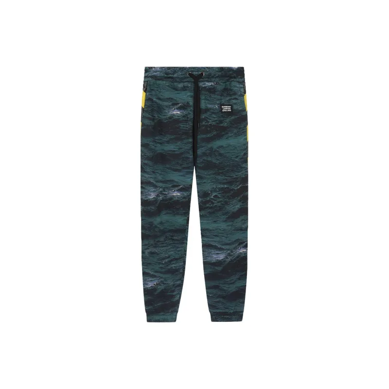 Burberry Tape Detail Sea Print Trackpants-0