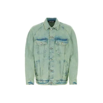 PALM ANGELS Overdyed Buttoned Denim Jacket