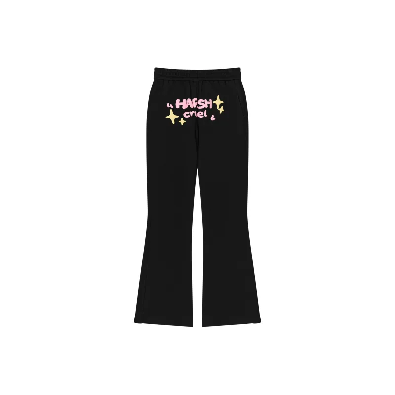 HARSH AND CRUEL Flared Pants Casual Pants Unisex Black-0