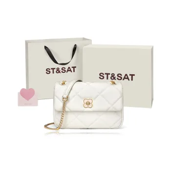 ST&SAT Cow Leather Crossbody Bag, Shoulder Bag, Handbag Regular Women's White