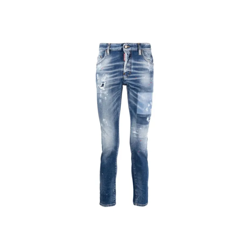 DSQUARED 2 Skater Straight Leg Distressed Jeans-0