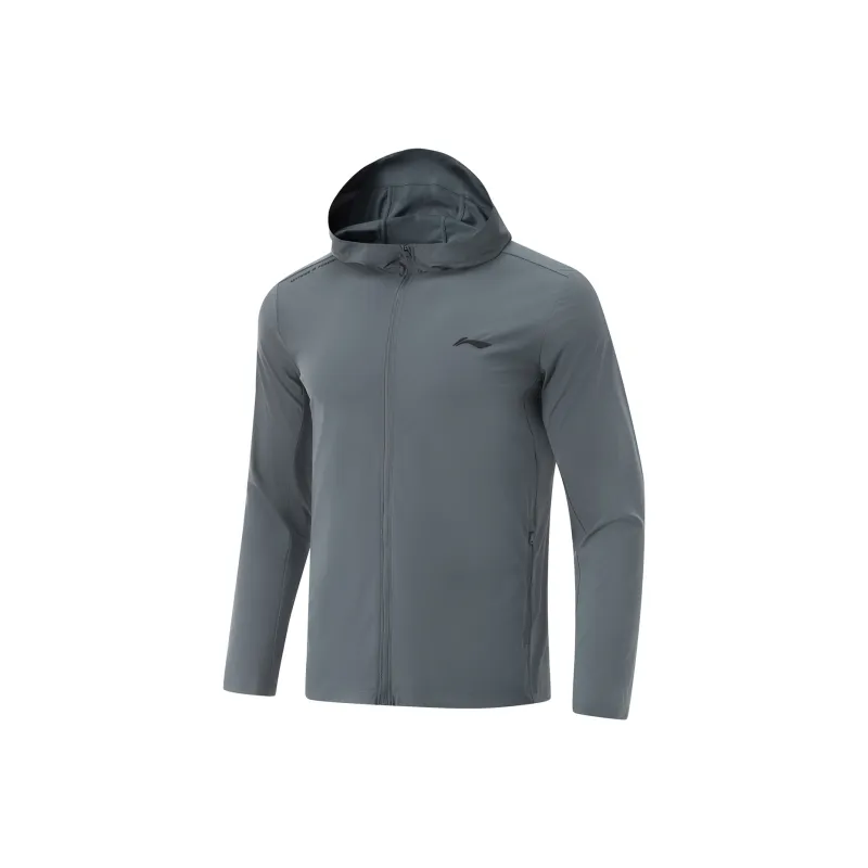 LiNing Fitness Series Jackets Coats Men's Thunderstorm Gray-0