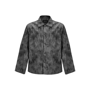 URBAN REVIVO Jackets Men Pitch Black Gray With Print