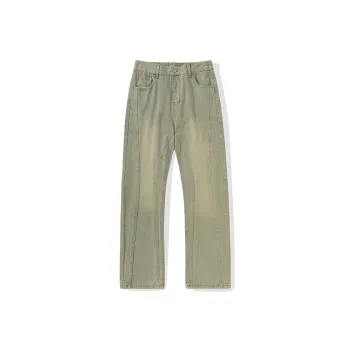 KNOW EVERY Spring And Fall Jeans Unisex Yellow Mud