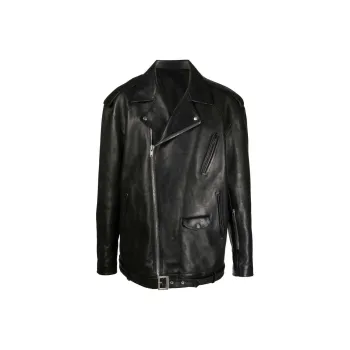 RICK OWENS Luke Stooges Zip up Leather Jacket