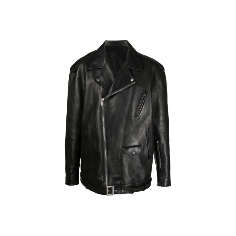 RICK OWENS Luke Stooges Zip up Leather Jacket-0