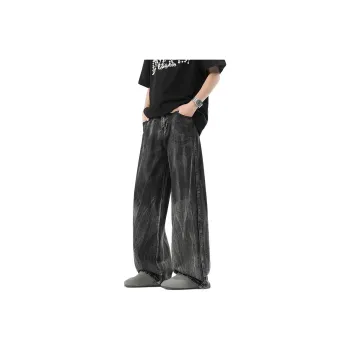 Ang2 Stu Jeans Unisex Distressed Gray