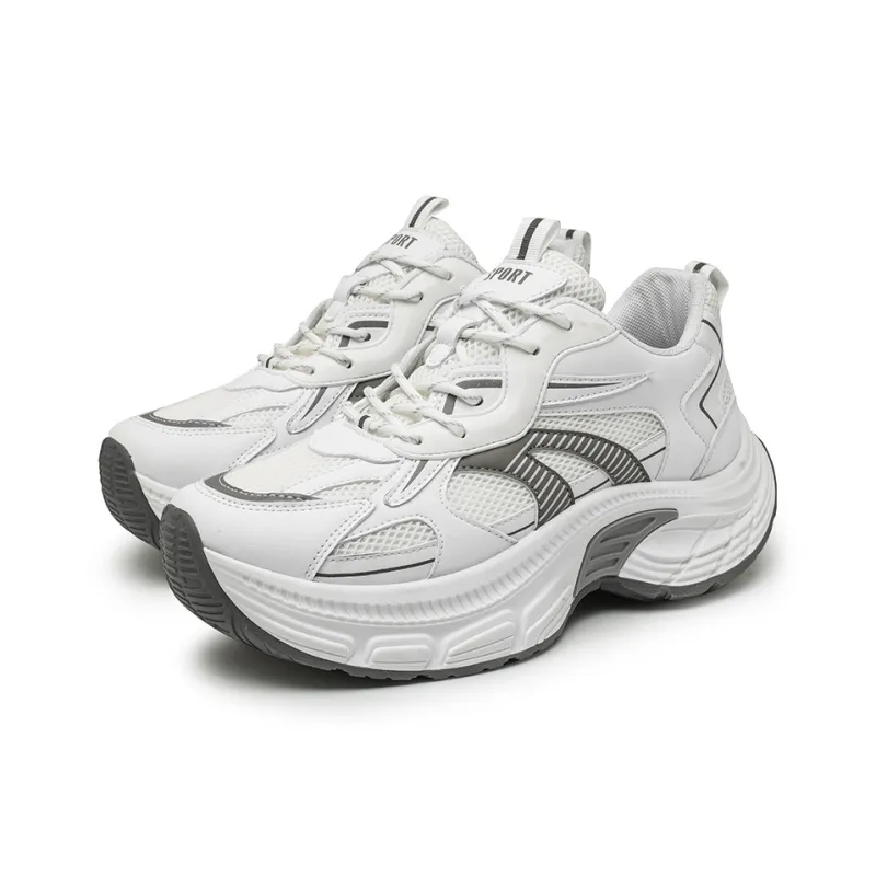 OUGLEMEN Breathable Coverage Support Low Top Chunky Sneakers Men's-3