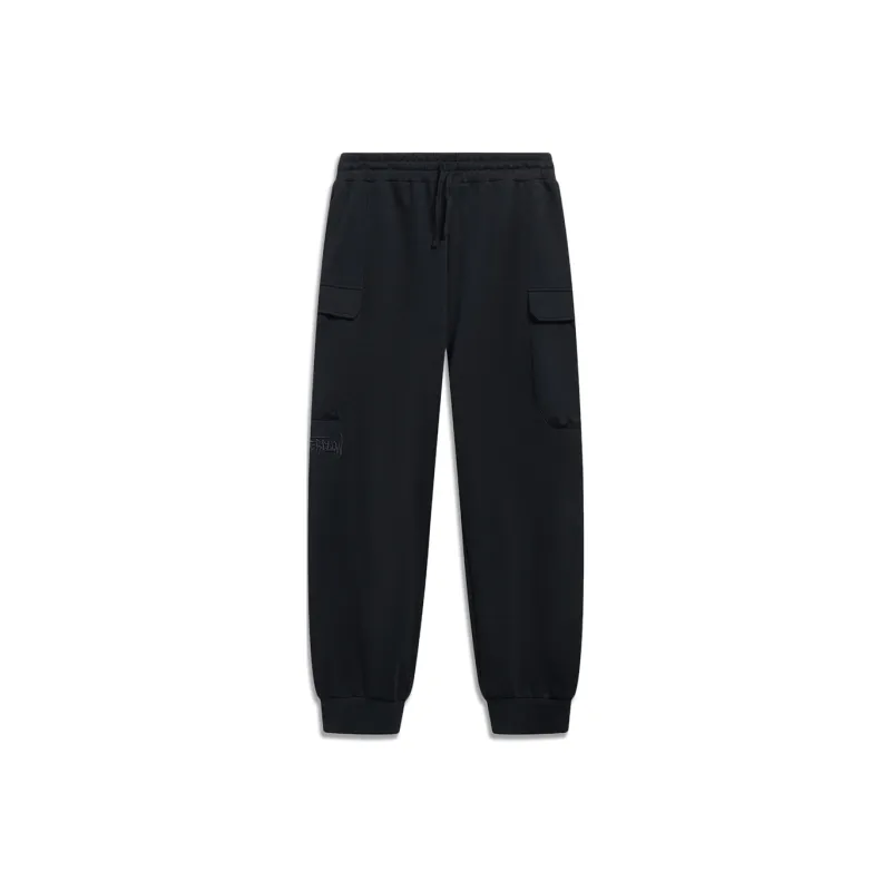 LINING CF Tracing Knitted Sweatpants Men Black-0
