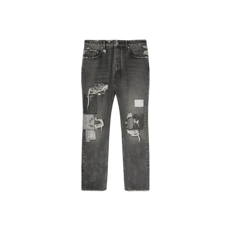 PALM ANGELS Ripped Detailed Straight Leg Jeans-0