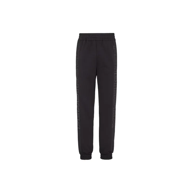 FENDI SS23 Knitted Fabric Casual Pants Men's Black-0