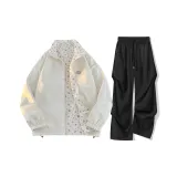 Khaki+Black[Reversible Small Floral Clothing Sets]