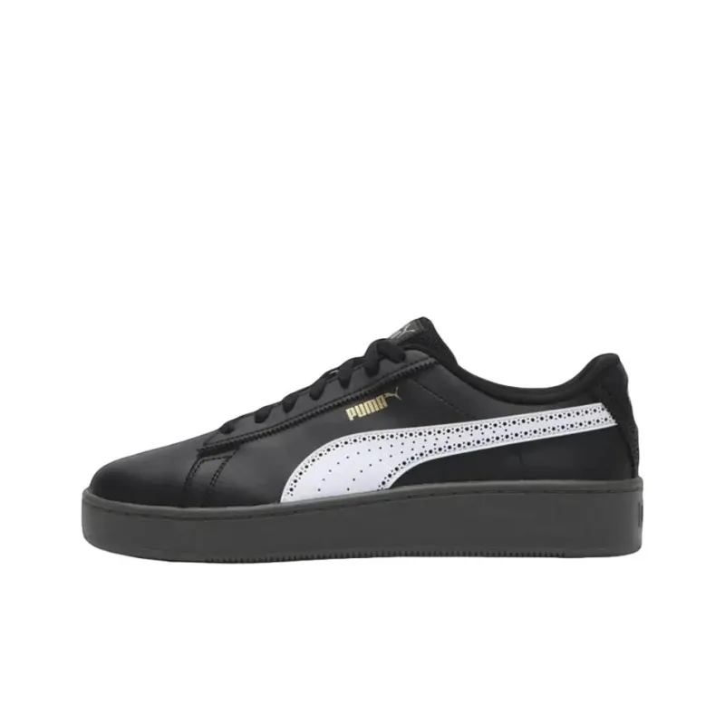 PUMA Sky Light Brogue Anti Slip Wear Resistant Low Top Skateboard Shoes Unisex Black White-0