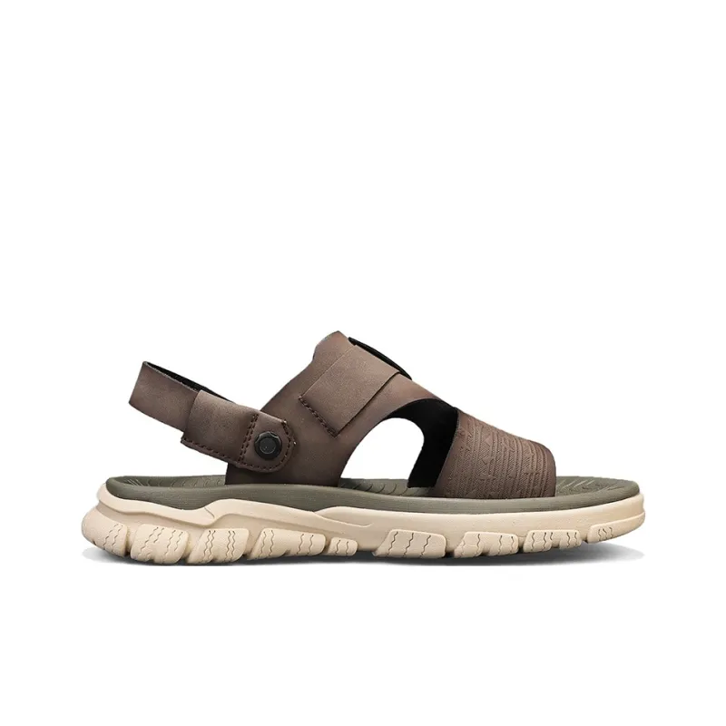 Jeep Beach Sandals Men Dark Brown/Light Gray-7