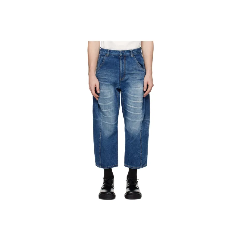 ADER ERROR Washed Cropped Jeans-0