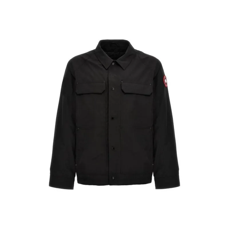 Canada Goose Burnaby Logo Patch Buttoned Jacket-0