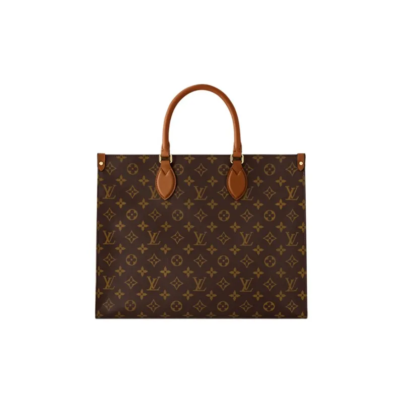LOUIS VUITTON ONTHEGO Coated Canvas Tote Bag, Shopping Bag, Shoulder Bag, Crossbody Bag, Handbag Women's Brown-2
