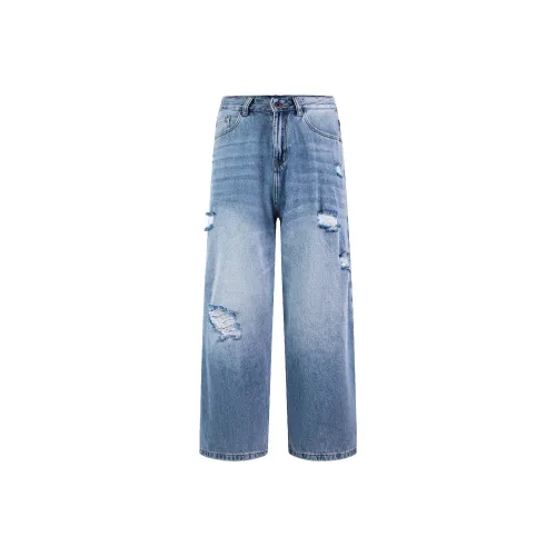 HOZZS Jeans Unisex Light Blue