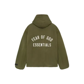 Fear Of God Essentials Textured Nylon Hooded Coaches Jacket