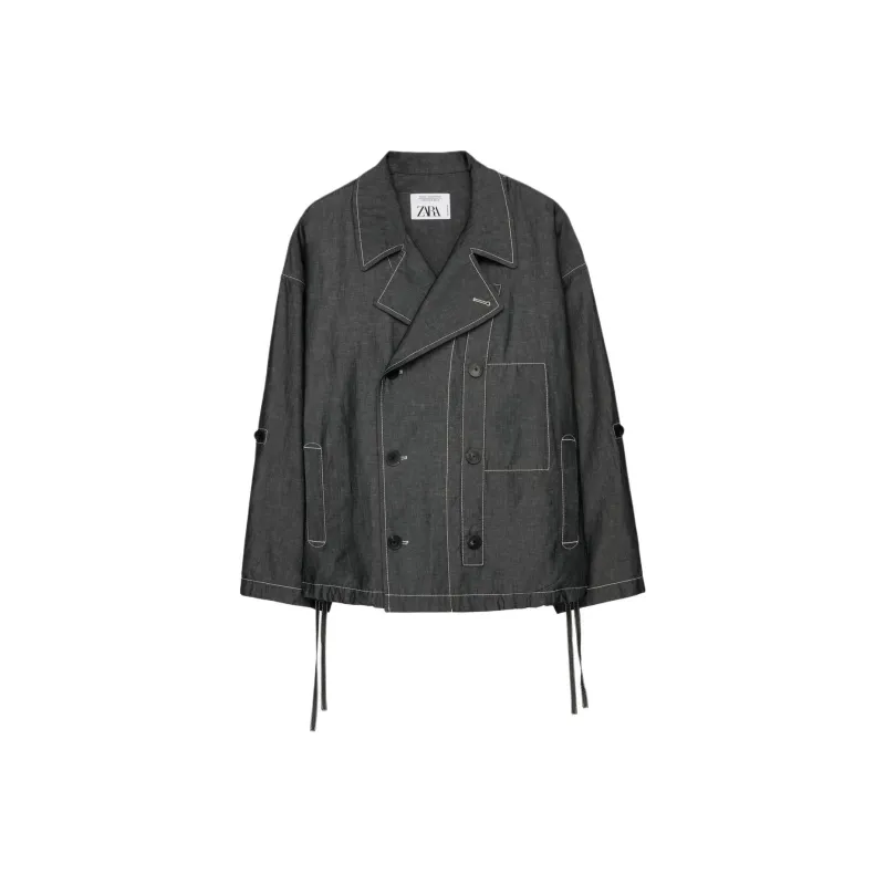 ZARA Jackets Coats Men's Asphalt Gray-0
