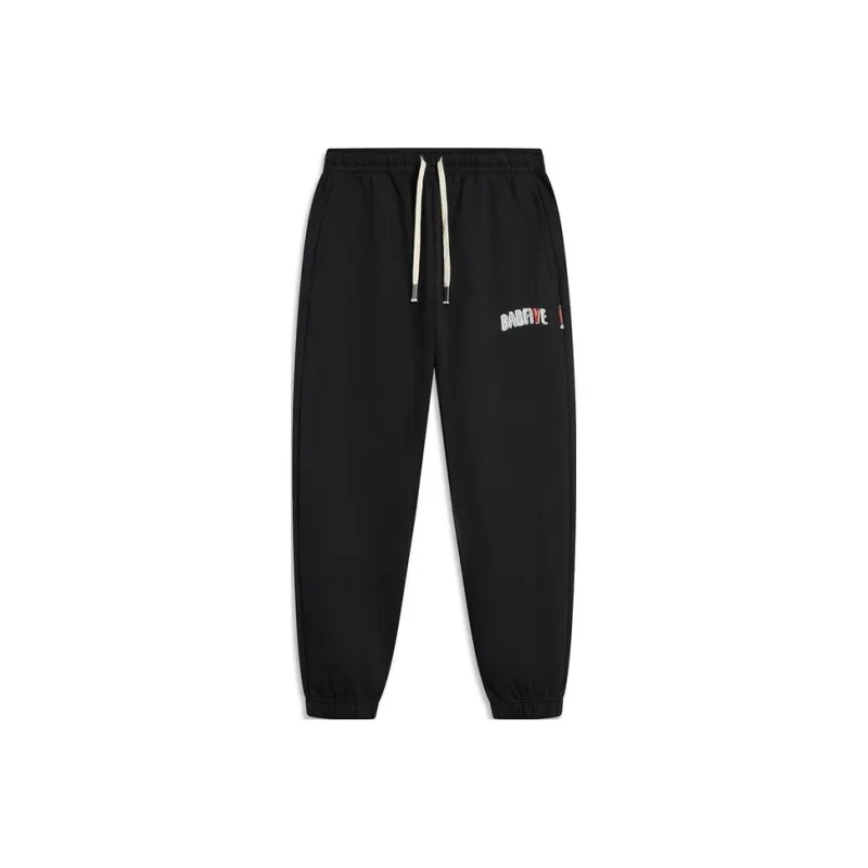 LINING Badfive Knitted Sweatpants Men Black Jacquard-0