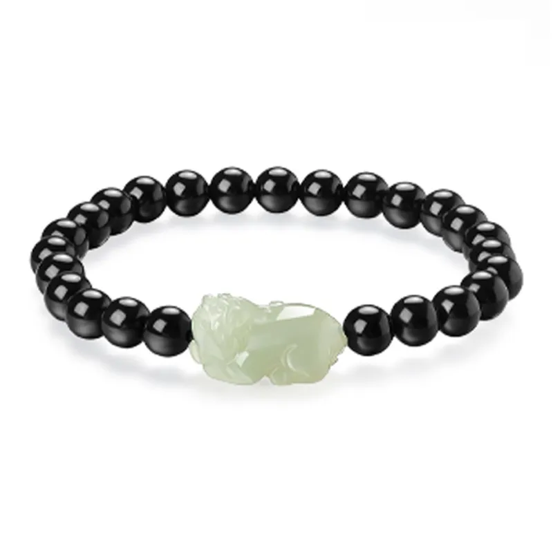 Asia Star Bracelets Pale Greenish White Jade Men's-0