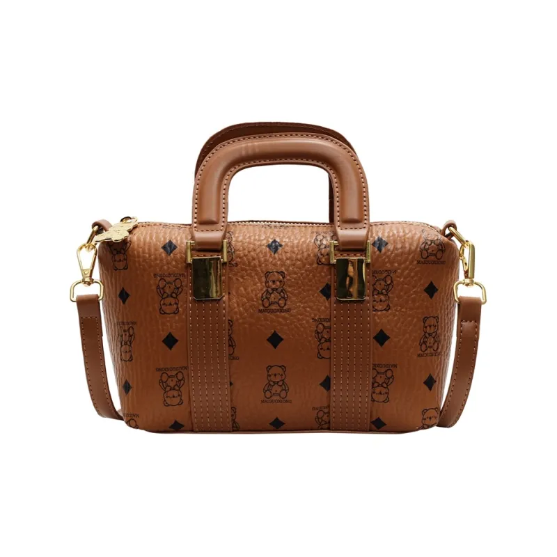 Homeboisportclub PU Handbag Women's Brown/Pink/White-0