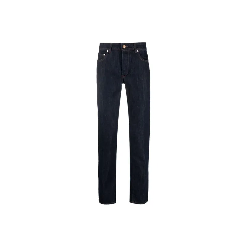 BARBA Mid-rise Slim-cut Tapered Jeans-0