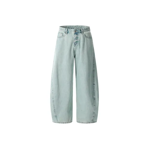 Beschichtete Jeans mit geradem Light Blue